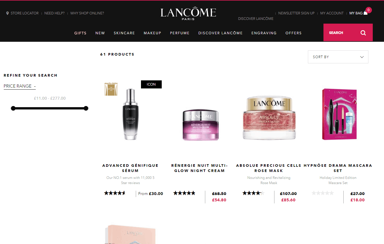 Lancome优惠码2026 兰蔻英国官网冬季大促精选商品低至8折促销