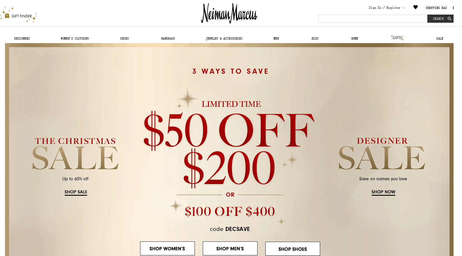 Neiman Marcus优惠码2026 NM尼曼有正价时尚产品满0立减、满0立减0美境免邮