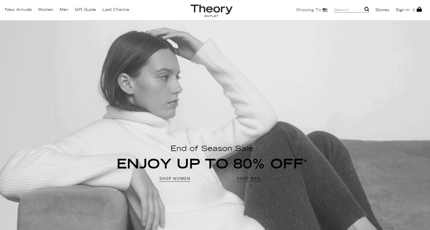 Theory outlets优惠码2026 theory官网季末大促全场低至2折促销热卖
