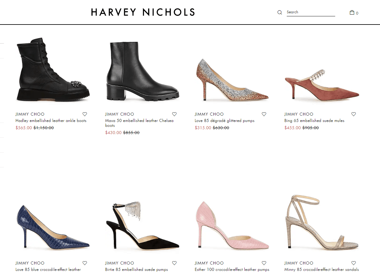 Harvey Nichols折扣码2026 harveynichols现有JIMMY CHOO精选鞋款低至5折促销满额免邮