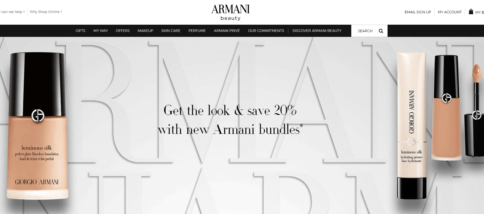 Giorgio Armani Beauty折扣码2026 阿玛尼英国现有全场正价商品8折/折扣区5折促销英国境内免邮
