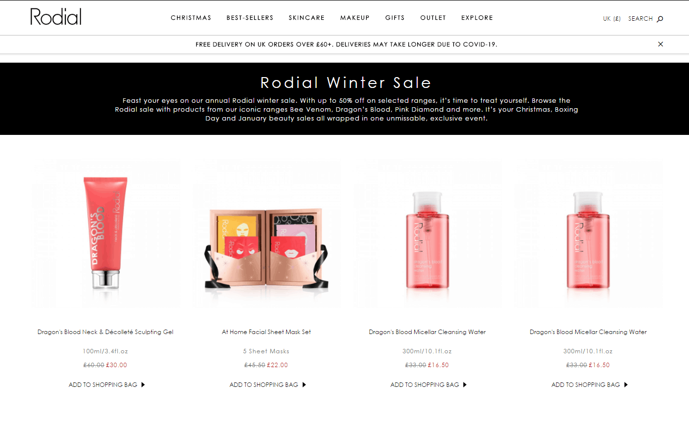 Rodial优惠码2026 rodial英国官网精选商品低至5折促销满额免邮