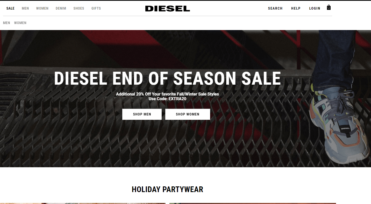 Diesel折扣码2026 迪赛美国官网精选商品额外8折促销美国免邮