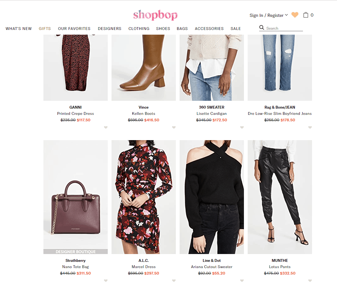 Shopbop优惠码2026 烧包网现有精选千余款新品低至3折促销可直邮
