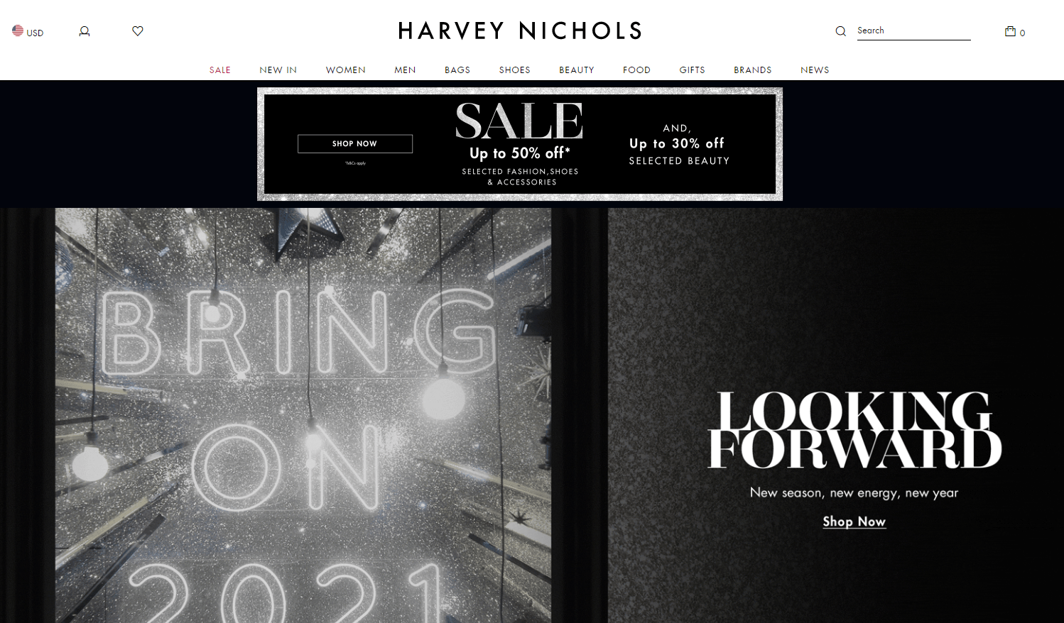 Harvey Nichols折扣码2026 harveynichols时尚类低至5折/美妆类低至7折促销时尚区上新