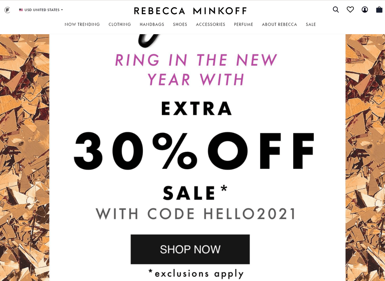 Rebecca Minkoff优惠码2026 rebeccaminkoff美国官网全场时尚服饰鞋包无门槛7折促销折扣区也参加