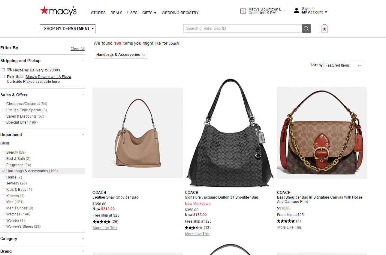 Macy’s优惠码2026 梅西现有精选Coach蔻驰包袋低至5折促销产品更新