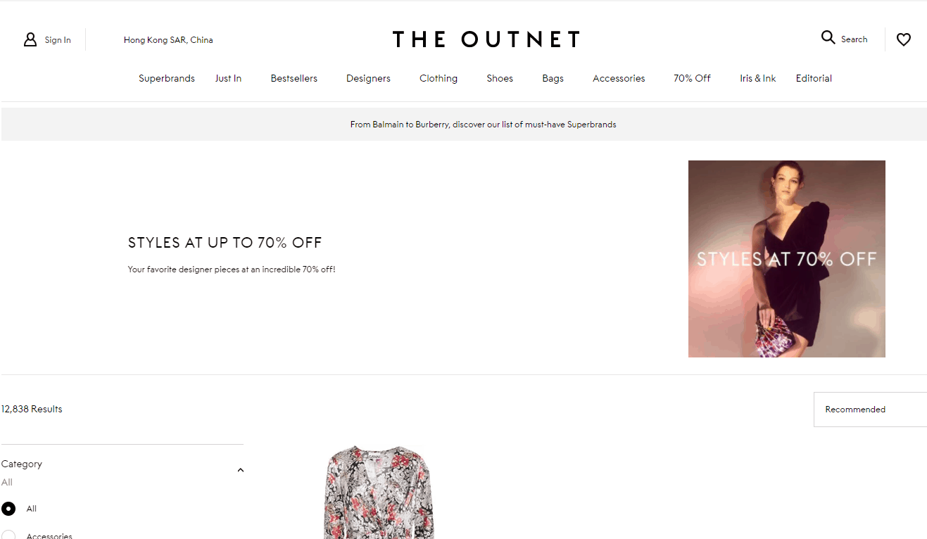 The Outnet折扣码2026 theoutnet中文网精选商品低至3折促销好价收大牌