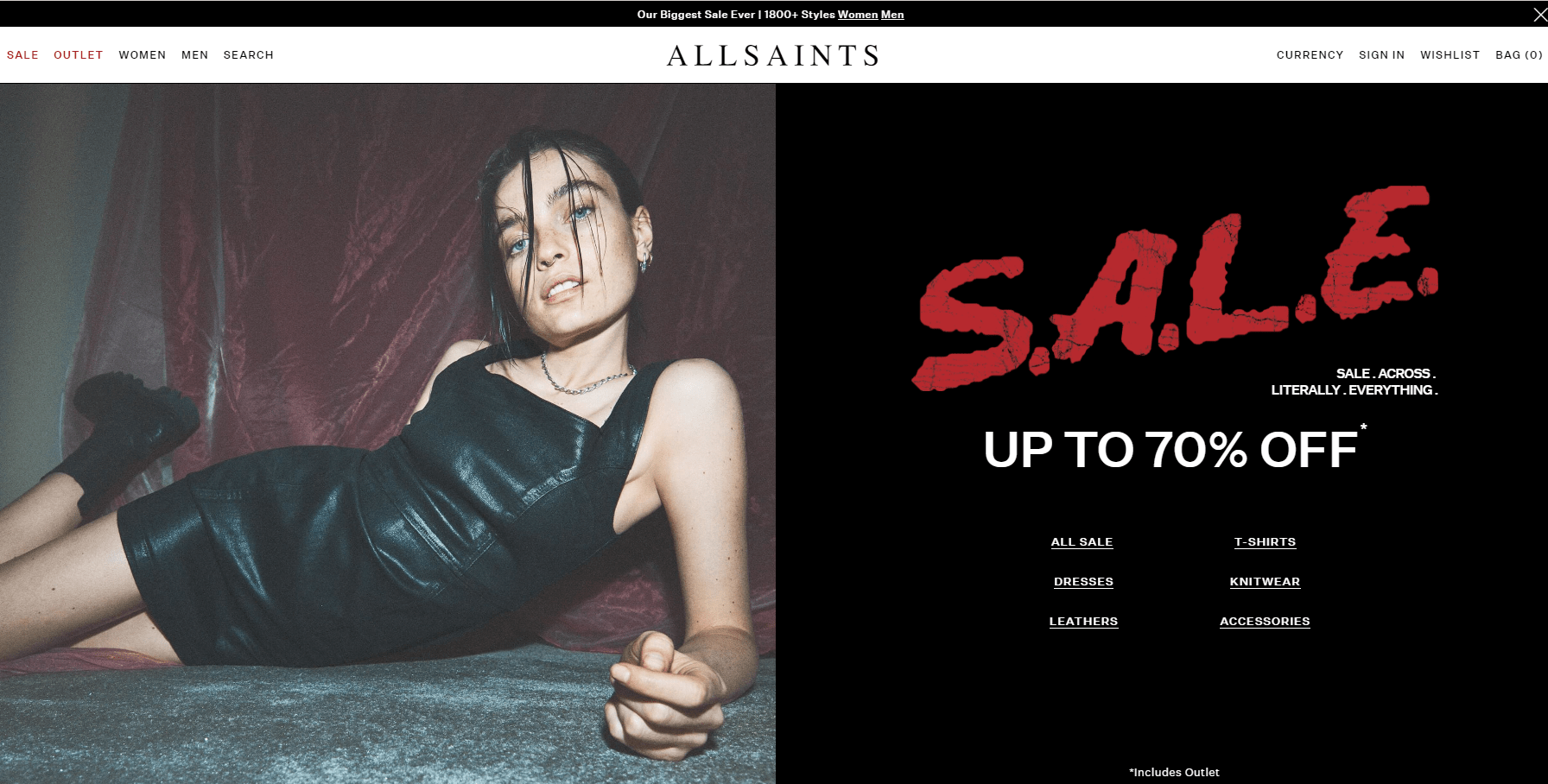 All saints折扣码2026 AllSaints英国官网冬季大促精选商品低至3折促销满额免邮