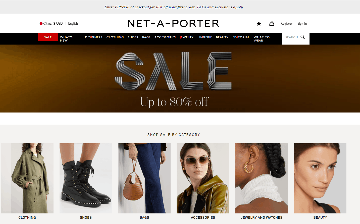 NET-A-PORTER折扣码2020 net a porter中国官网年末大促精选商品低至2折+额外9折促销满额免邮