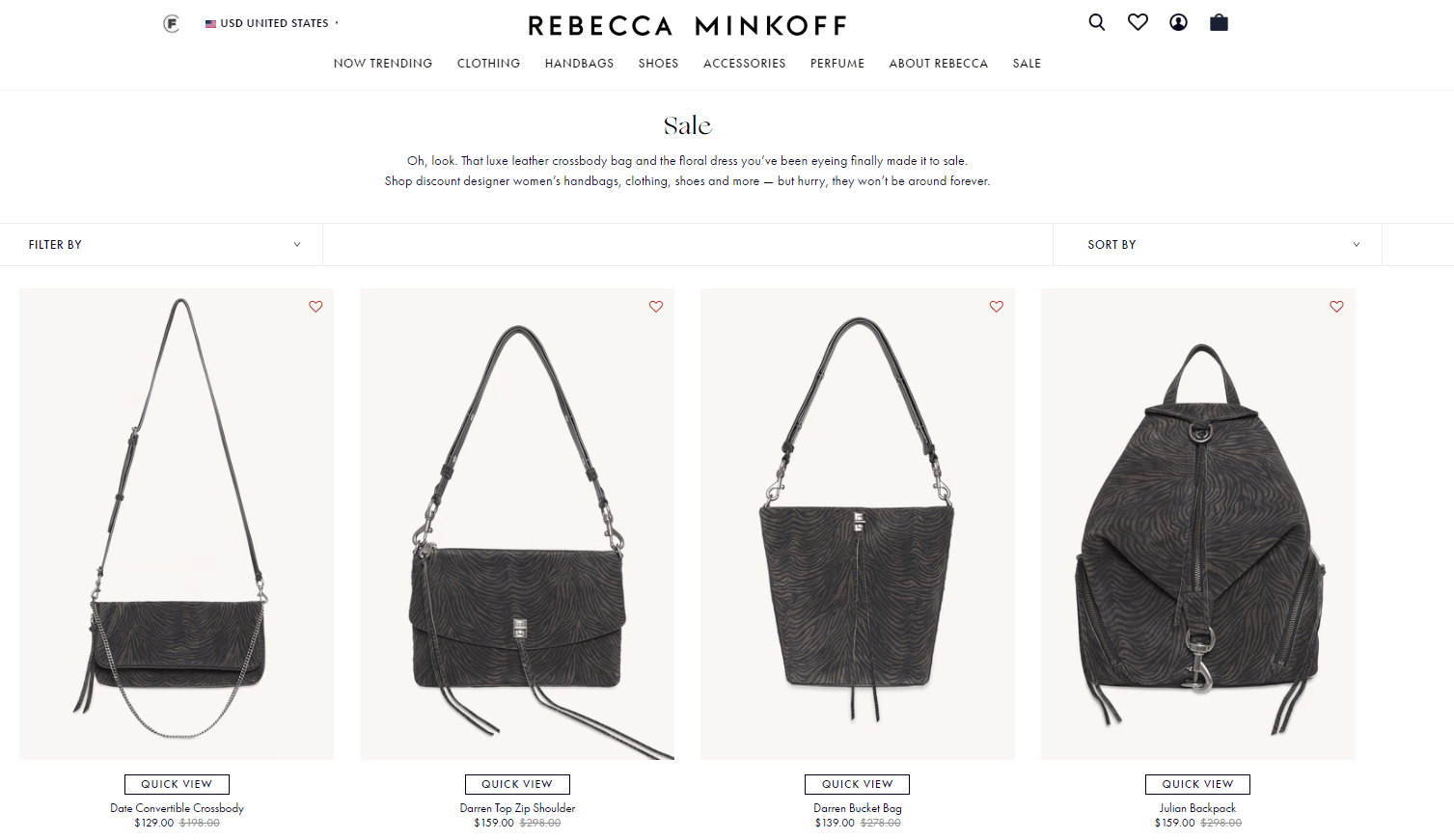 Rebecca Minkoff优惠码2026 rebeccaminkoff美国官网折扣区精选美包低至25折促销美境免邮