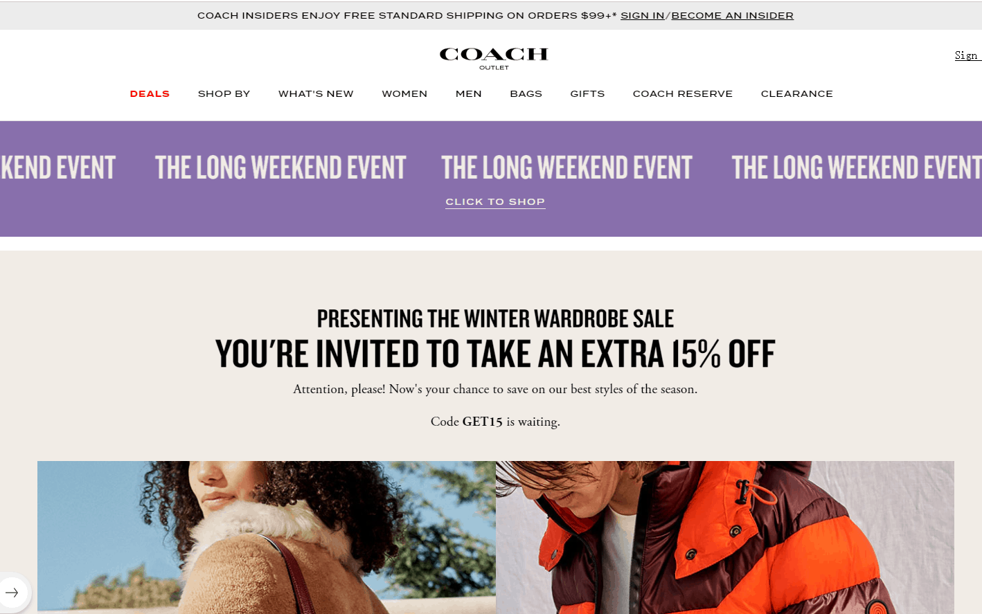 Coach Outlet折扣码2026 蔻驰工厂店现全场低至25折促销新增冬季服装配饰额外85折