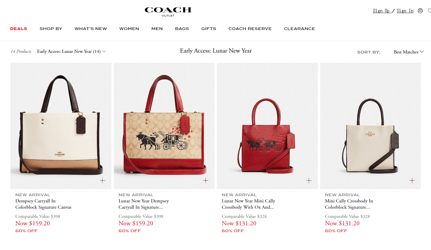 Coach Outlet优惠码2026 美国蔻驰工厂店上新几款牛年限定款包包低至35折促销叠加满0减