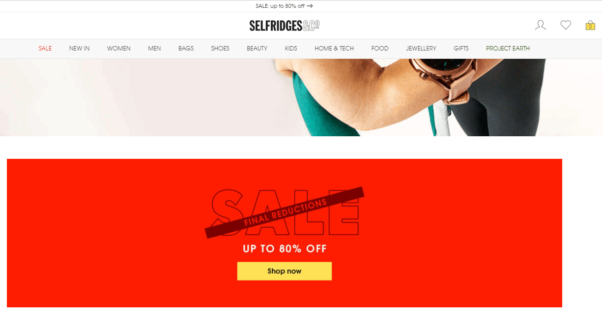 Selfridges折扣码2026 塞尔福里奇百货公司英国官网季末大促全场时尚品牌低至2折促销倒计时3天