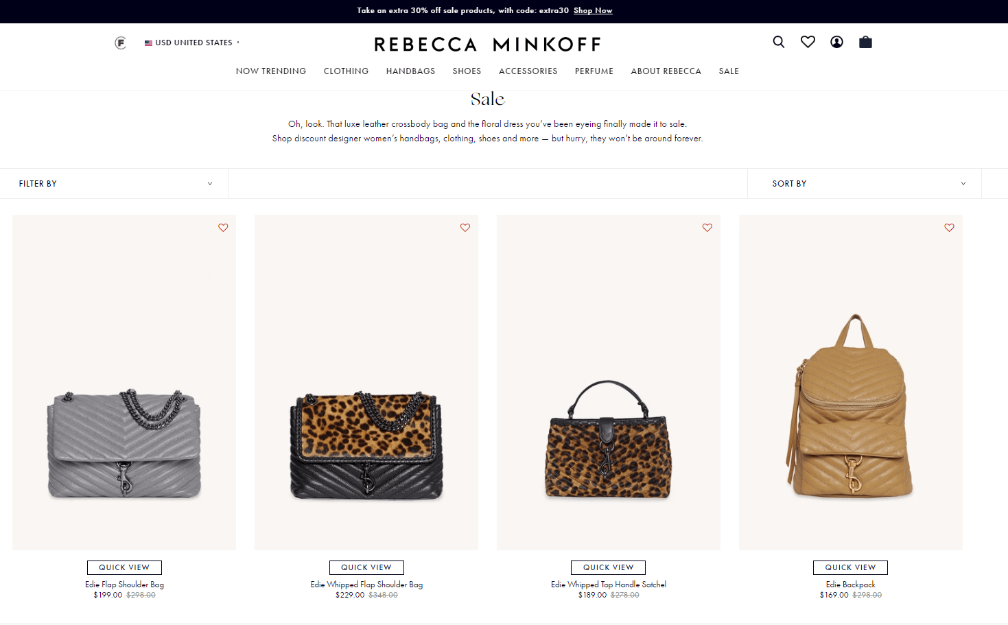 Rebecca Minkoff优惠码2026 rebeccaminkoff美国官网折扣区额外7折促销美境免邮