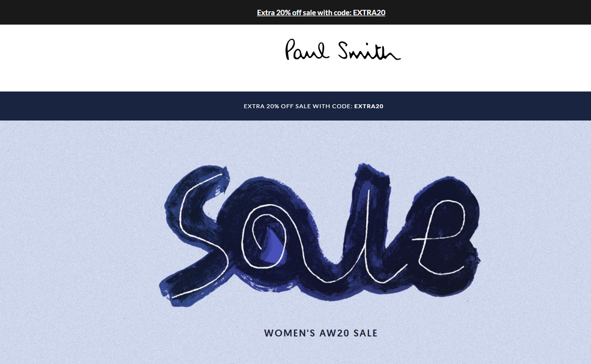 Paul Smith优惠码2026 paulsmith英国官网现有精选商品低至4折促销免费送货