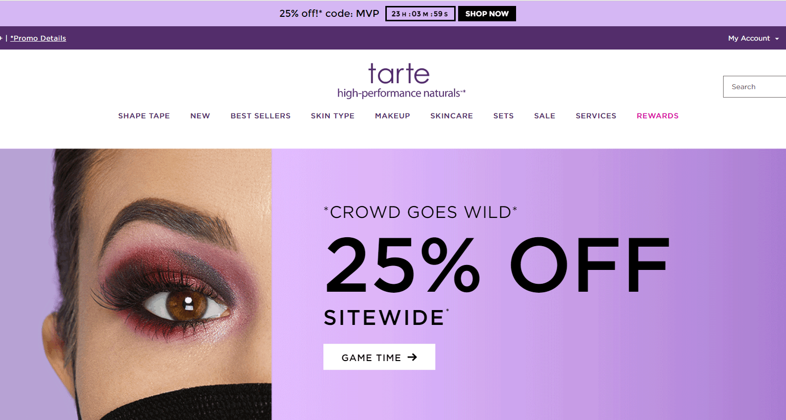 Tarte优惠码2026 tartecosmetics美国官网现有全场商品无门槛额外8折闪促折扣区也参加