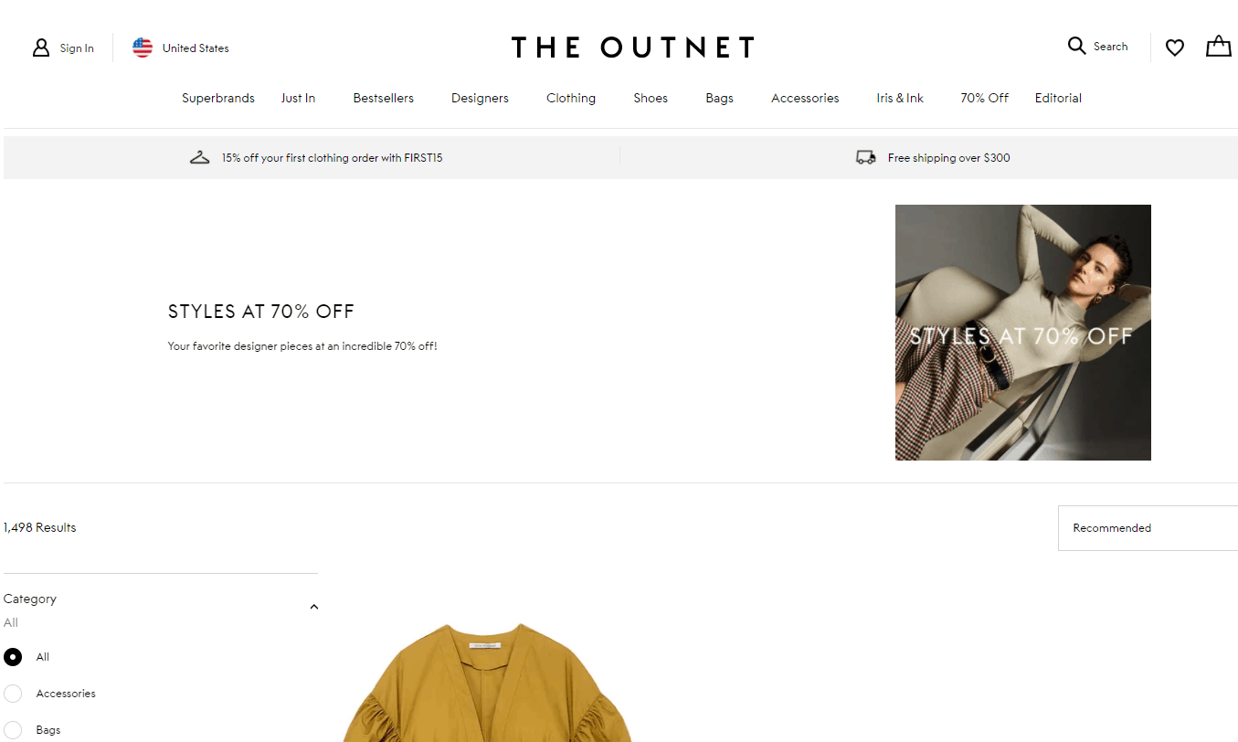 The Outnet优惠码2026 theoutnet美国官网精选折扣商品低至3折+额外8折促销满额免邮