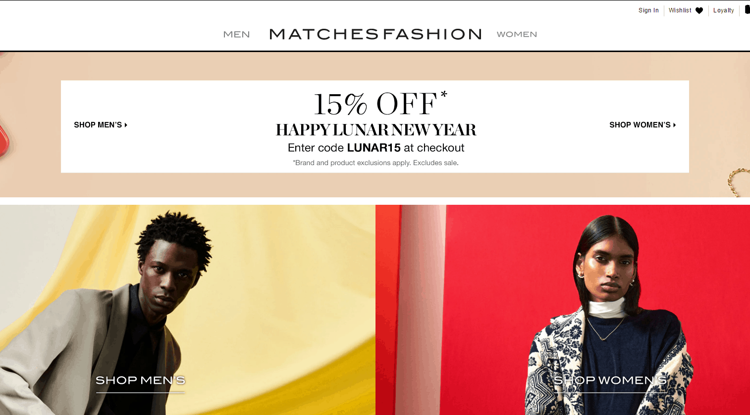 MatchesFashion优惠码2026 matchesfashion亚太官网春节85折促销可收大牌