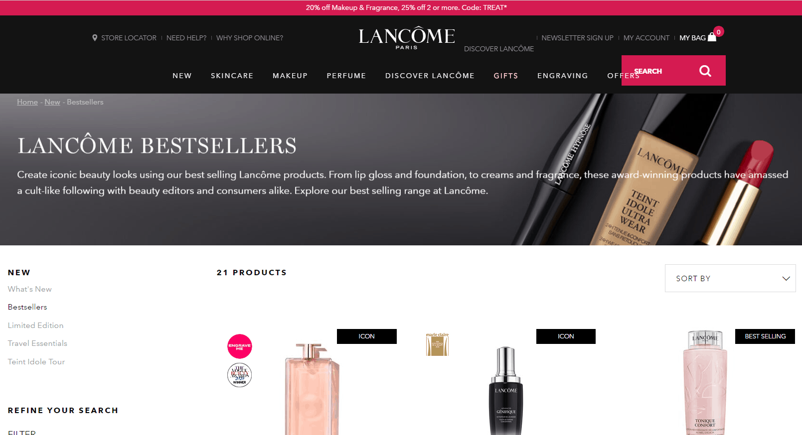 Lancome优惠码2026 兰蔻英国官网精选商品低至75折
