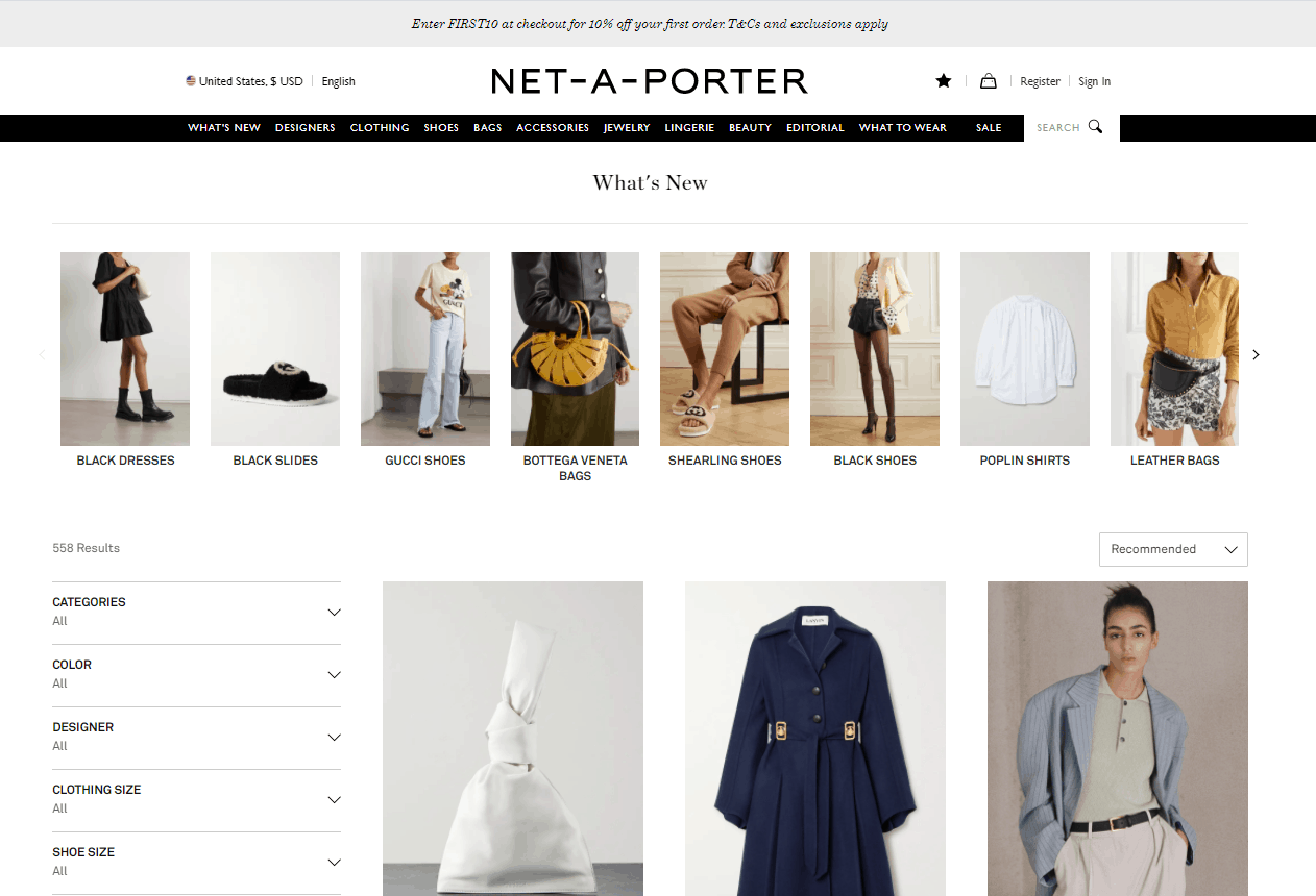 NET-A-PORTER折扣码2026 net a porter美国官网现有SS21设计师品牌新品上新折扣区低至2折