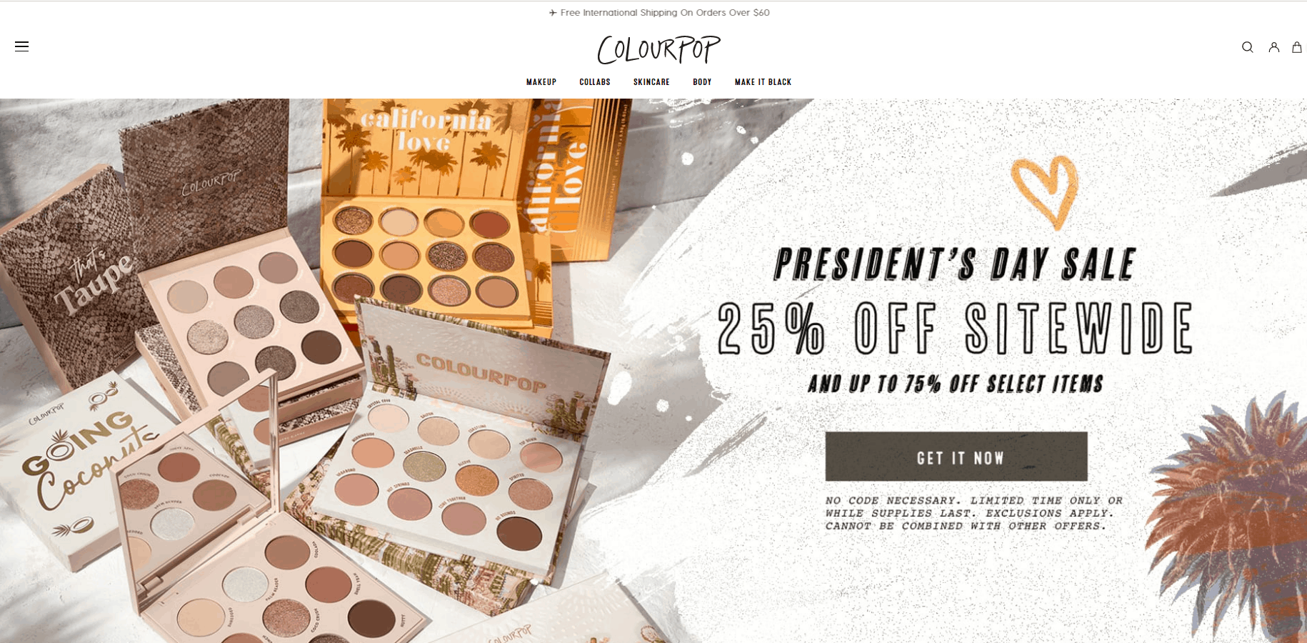 Colourpop优惠码2026 卡拉泡泡美国官网全场无门槛75折+折扣区低至2.5折促销套装也参加