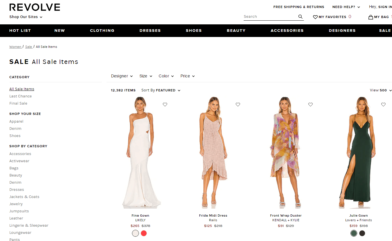 REVOLVE折扣码2026 revolve clothing美国官网折扣区服饰鞋包低至5折上新+新用户额外9折