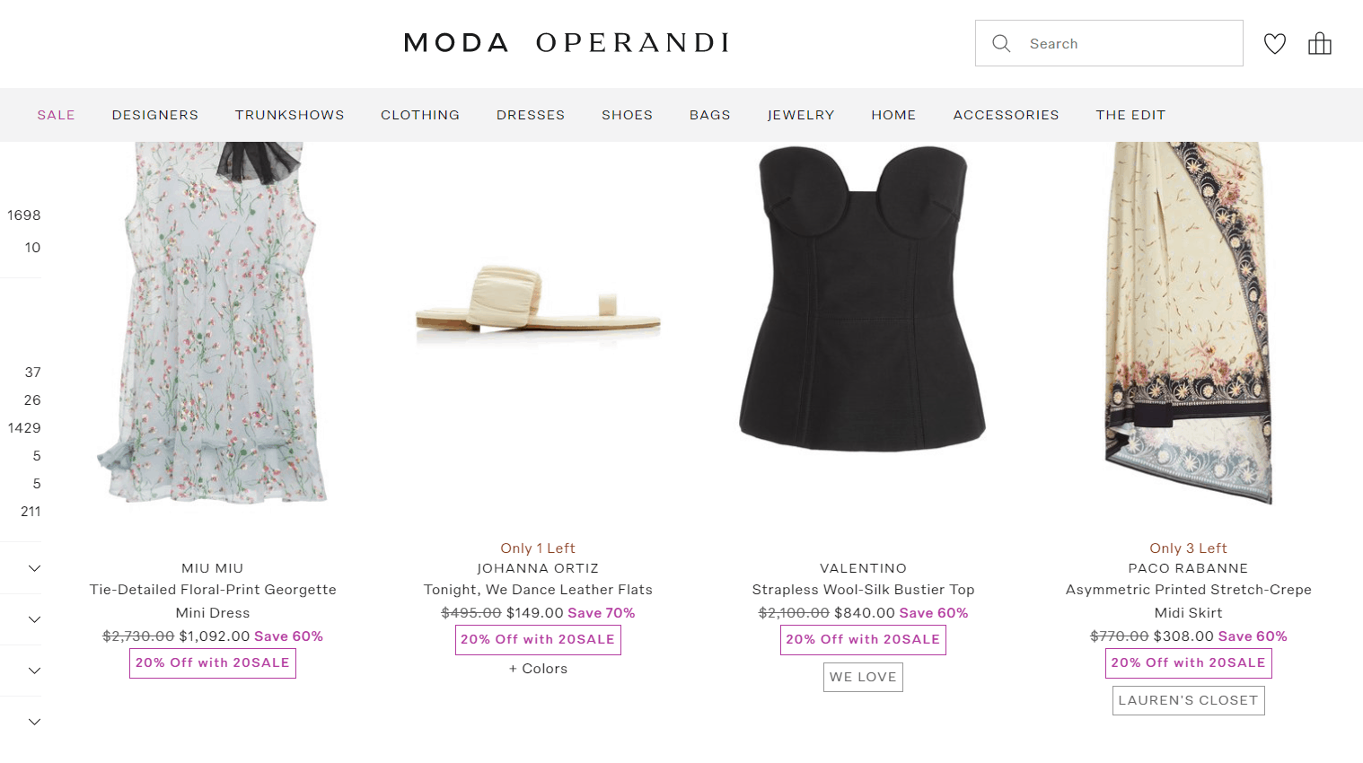 Moda Operandi优惠码2026 modaoperandi美国官网现有精选商品低至2折促销+额外8折促销支持直邮中国