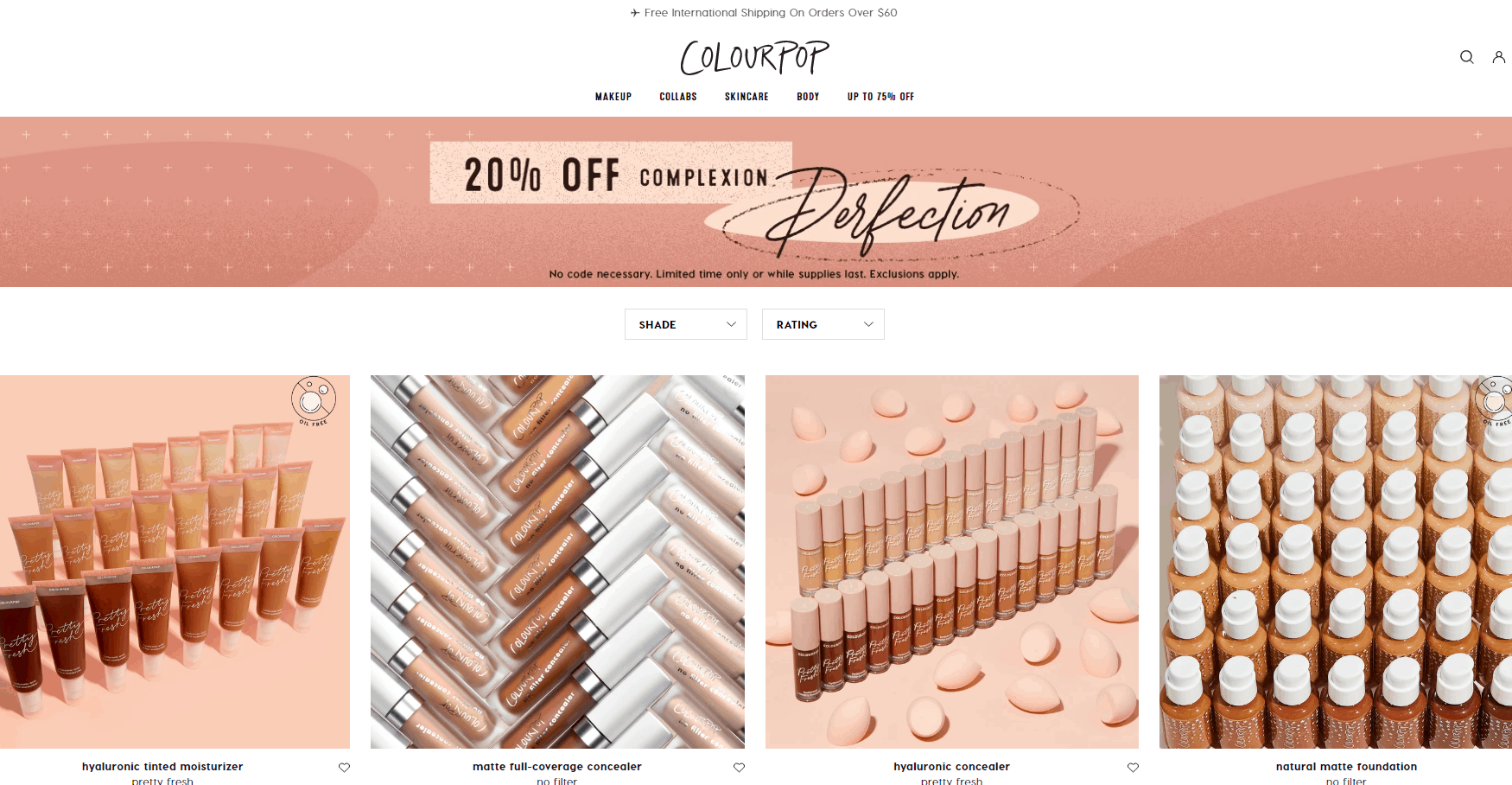 Colourpop优惠码2026 卡拉泡泡美国官网现有精选粉底、遮瑕，散粉等产品线上8折促销限时促销