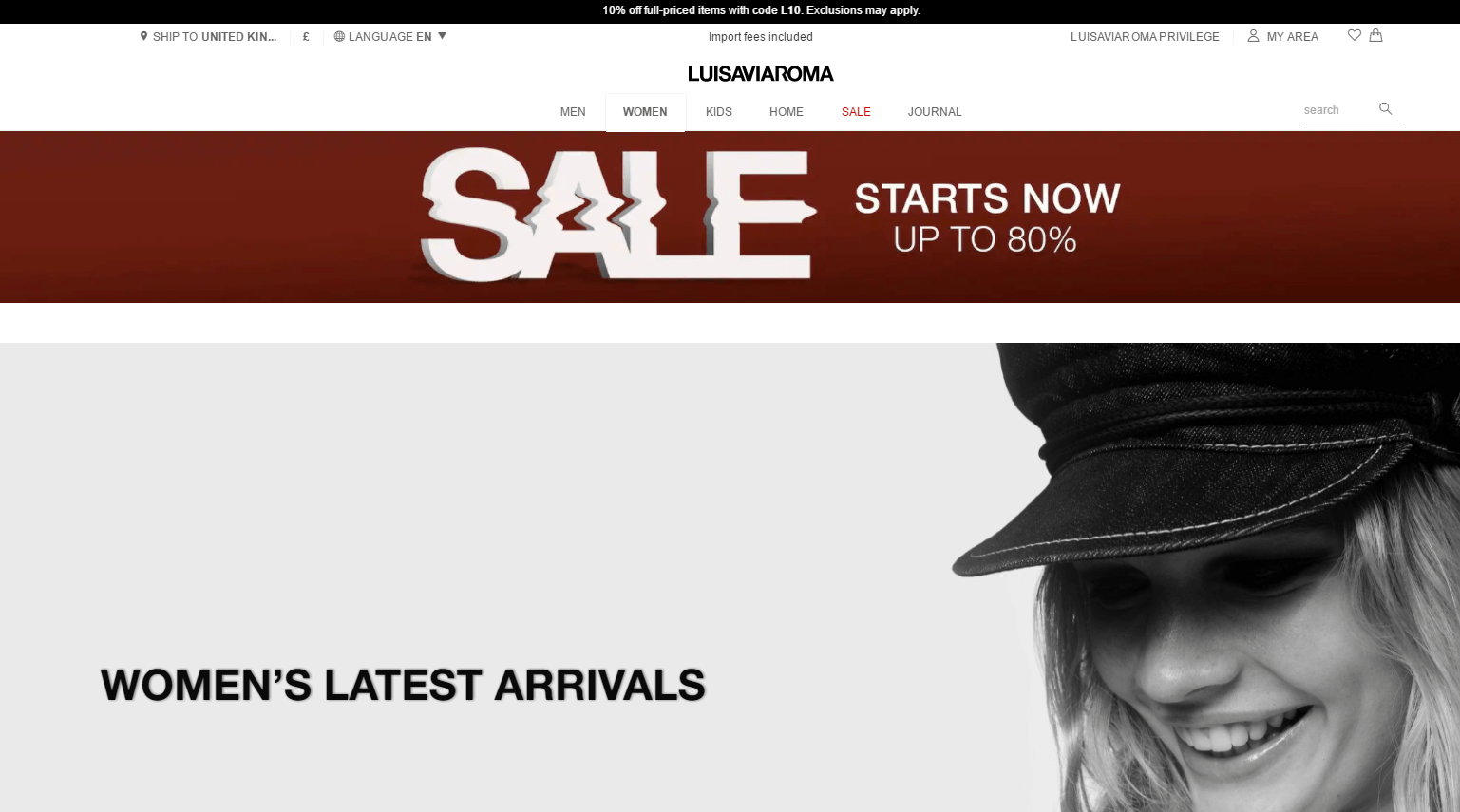 Luisaviaroma优惠码2026 luisaviaroma中文官网现有全场正价商品9折促销包税直邮