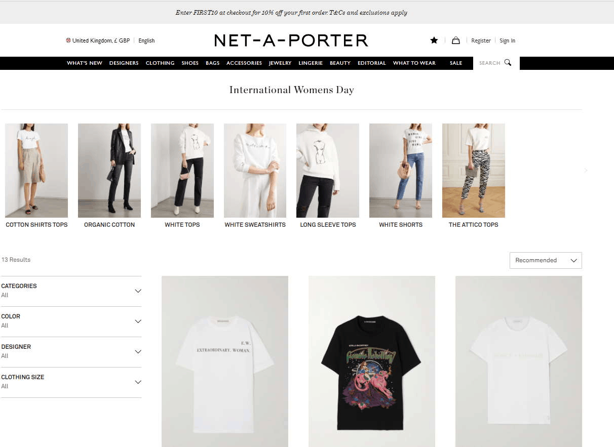 NET-A-PORTER优惠码2026 net a porter英国官网国际3.8女神节时尚专场上新选购新季设计