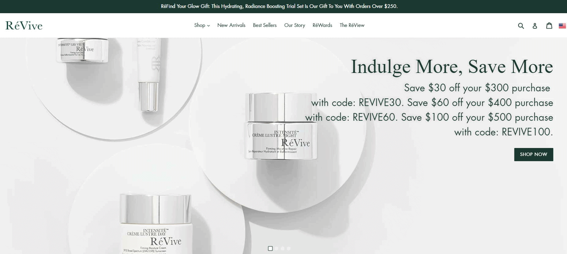 ReVive Skincare优惠码2026 利维肤美国官网全场最高满0减0促销满赠3件套