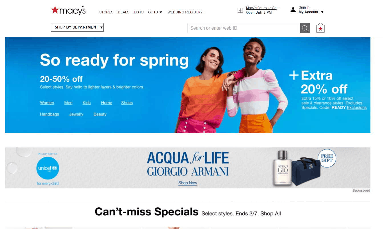 Macy’s折扣码2026 梅西百货美国官网春日大促时尚家居低至5折＋额外8折促销重点关注Coach折扣区上新、纪梵希珠宝好价