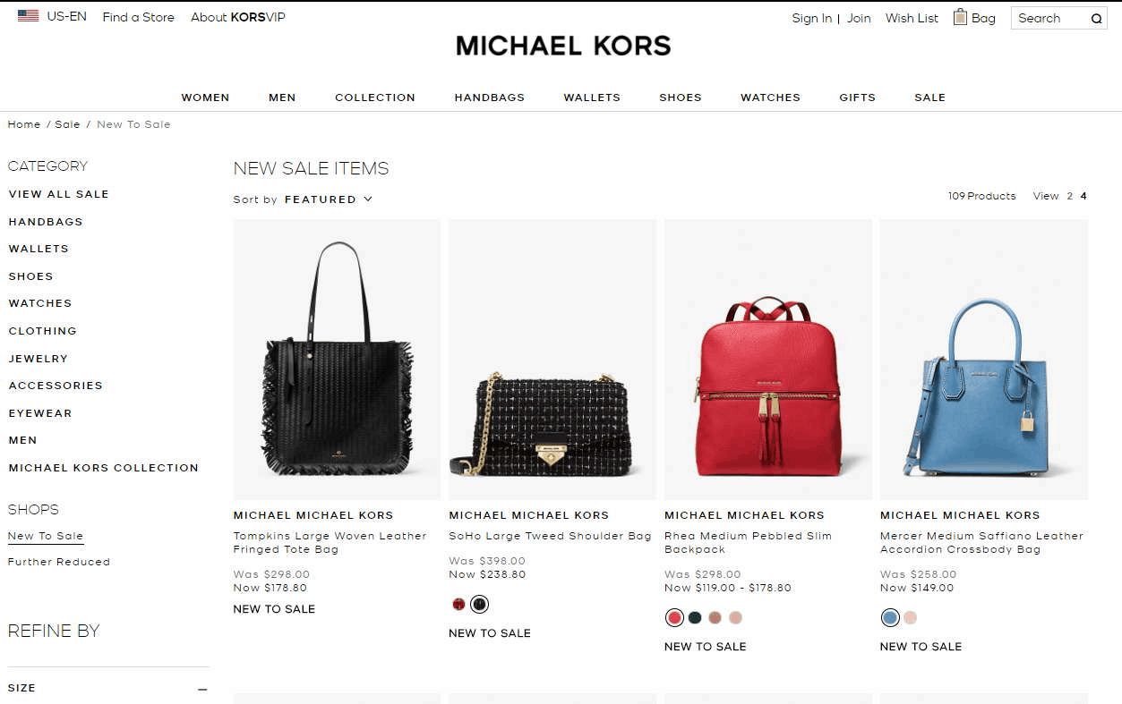 Michael Kors优惠码2026 michaelkors美国官网折扣区低至3折促销Mercer全线补货