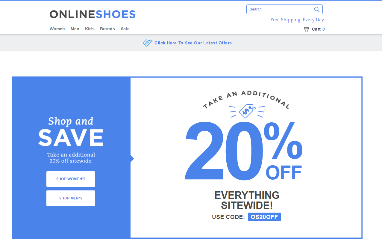 Onlineshoes折扣码2026 onlineshoes美国官网全场无门槛8折促销美国免邮