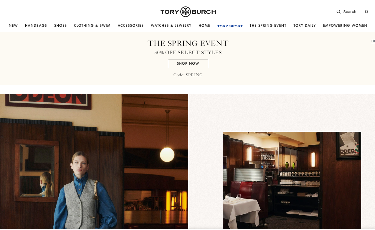 Tory Burch优惠码2026 toryburch英国官网春季精选包包服饰无门槛7折促销英国境内免邮