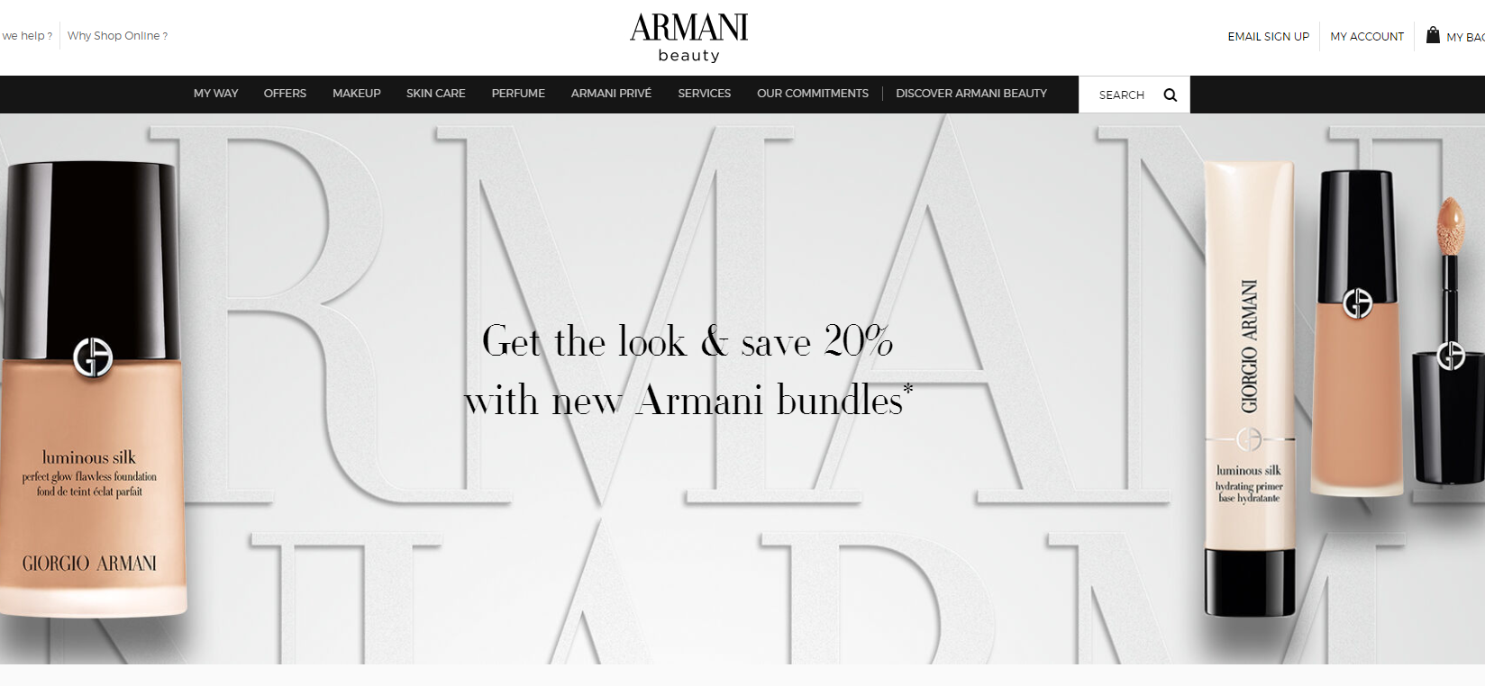 Giorgio Armani Beauty折扣码2026 阿玛尼英国官网购正价商品2件及以上享8折英国境内免邮