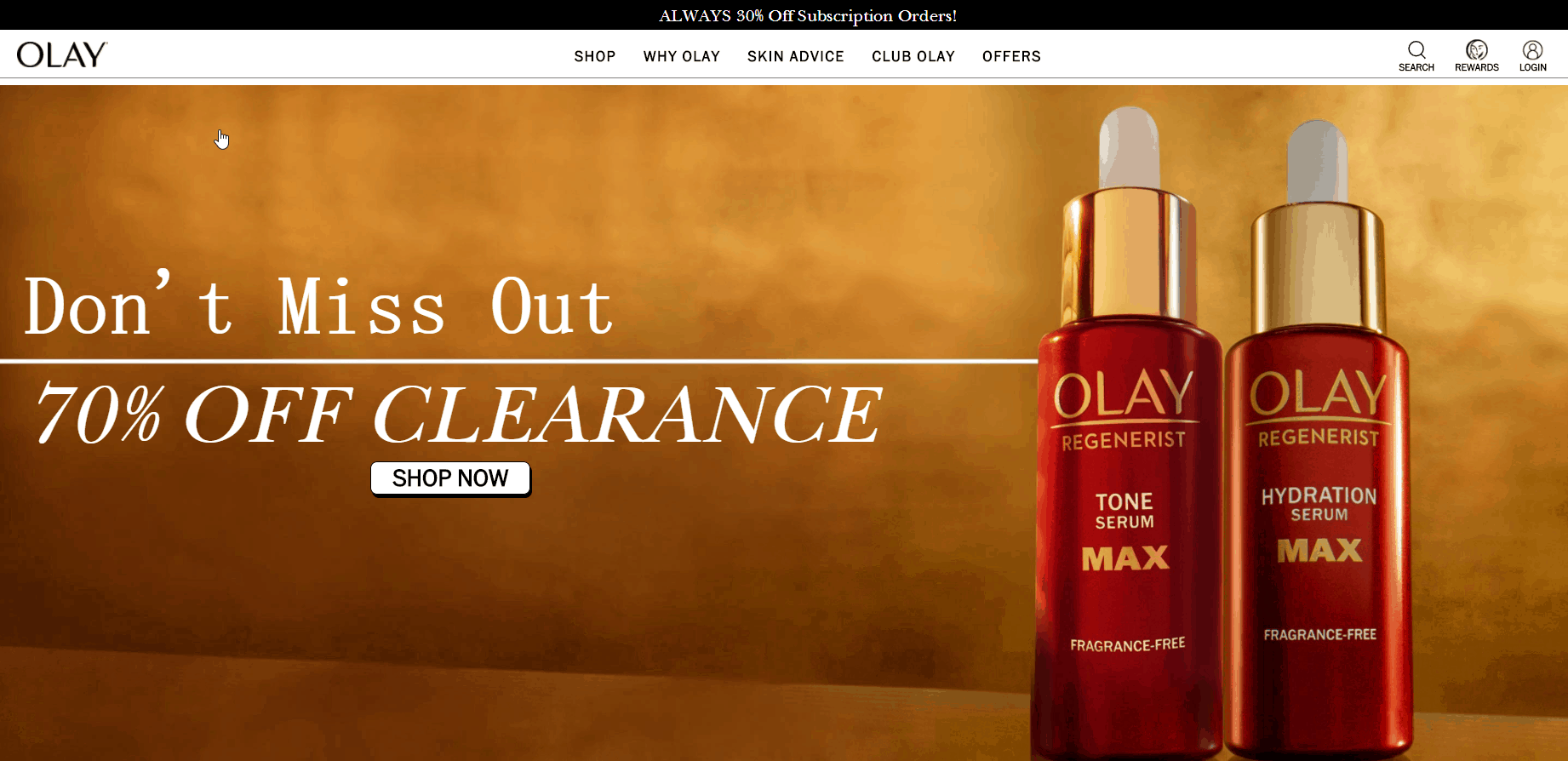 OLAY折扣码2026 olay玉兰油美国官网精选精华、面霜产品低至3折+额外9折收大红瓶精华
