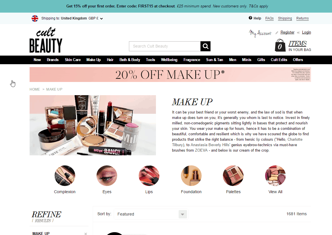 Cult Beauty优惠码2026 cultbeauty英国官网全场美妆额外8折促销直邮退税17%