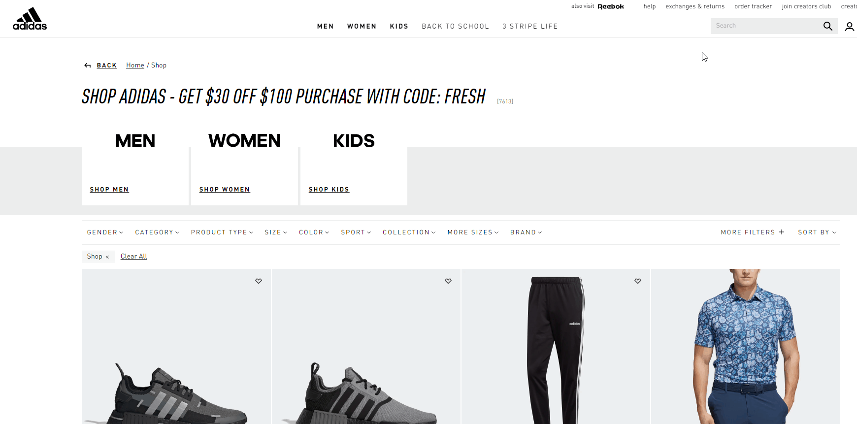 Adidas折扣码2026 阿迪达斯美国官网现有精选商品满0减促销会员免邮