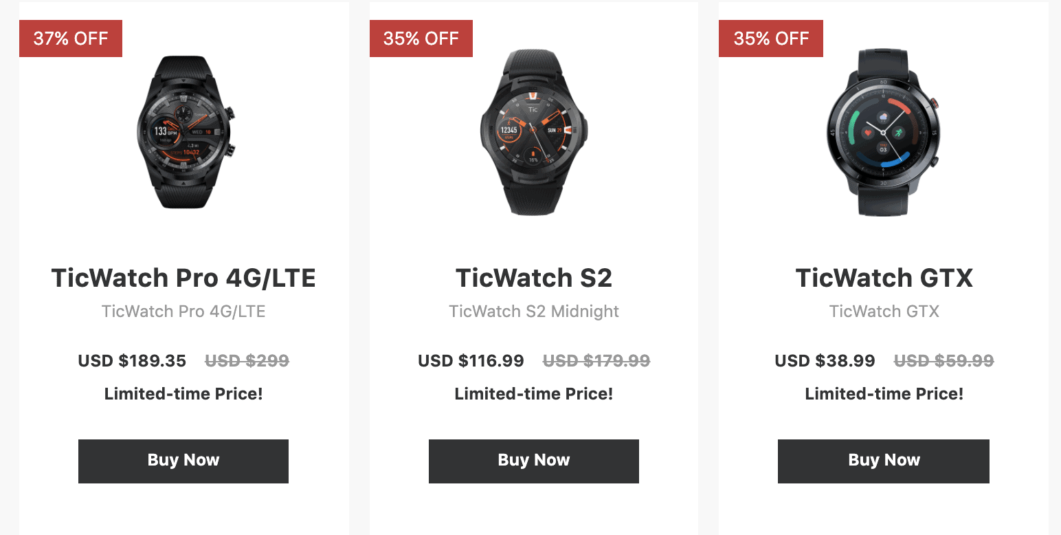 ticwatch折扣碼2021優惠碼,手錶 耳機等低至3折+額外95折-图片2