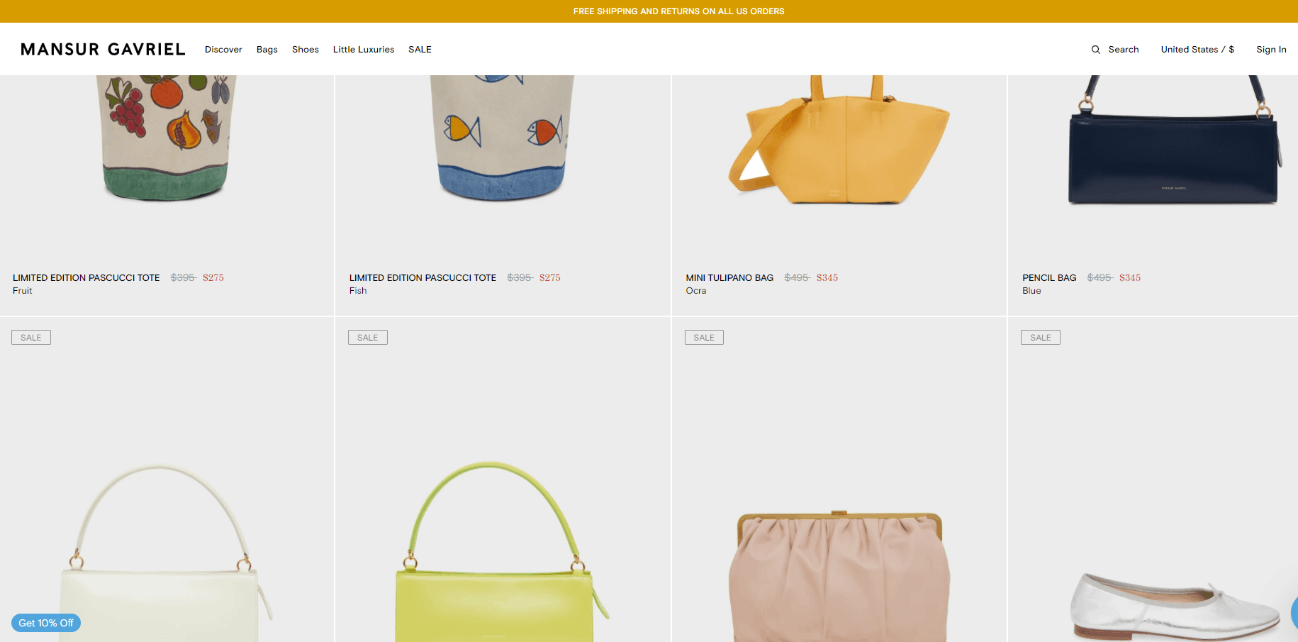 Mansur Gavriel优惠码2026 mansurgavriel美国官网折扣区精选商品低至4折