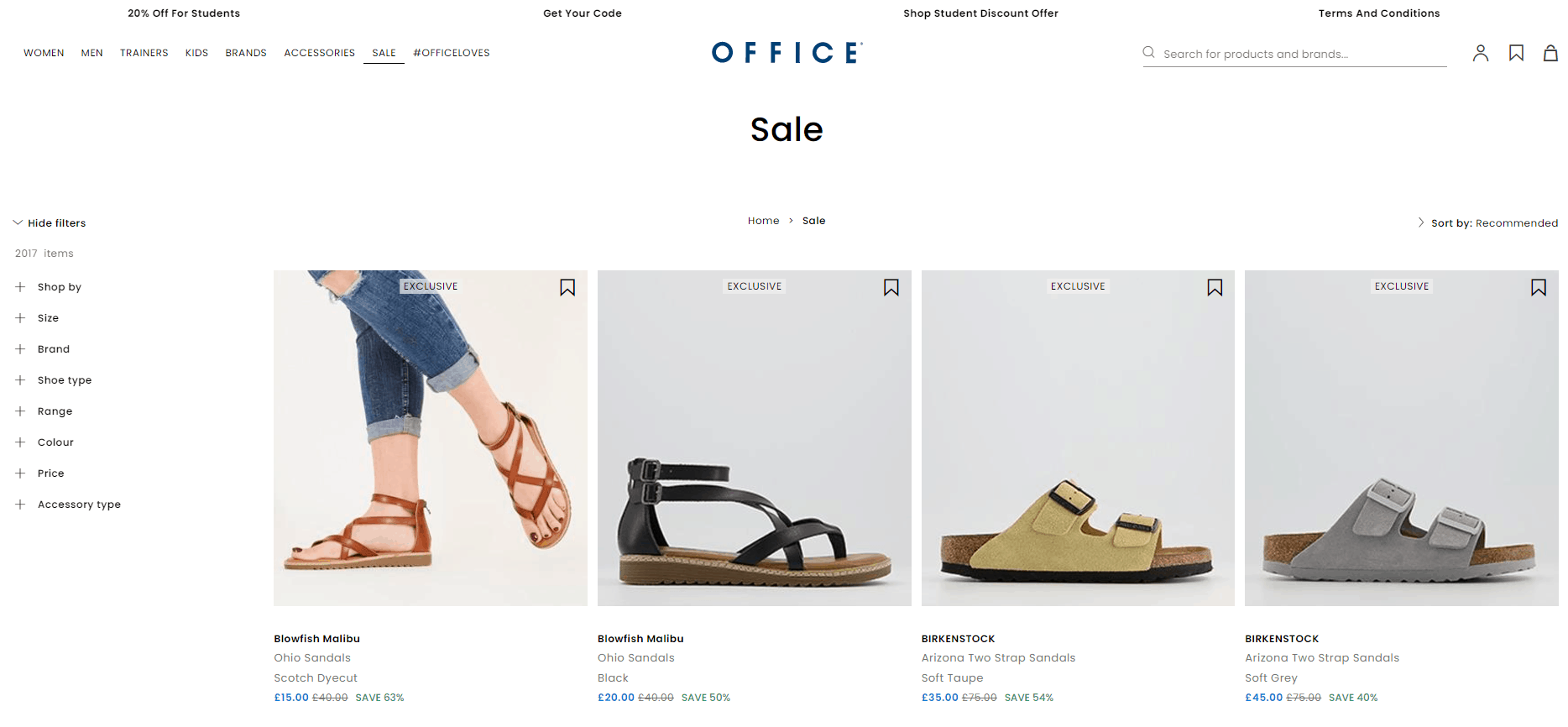 Office Shoes折扣码2026 office英国官网精选鞋款低至£10热卖满额免邮