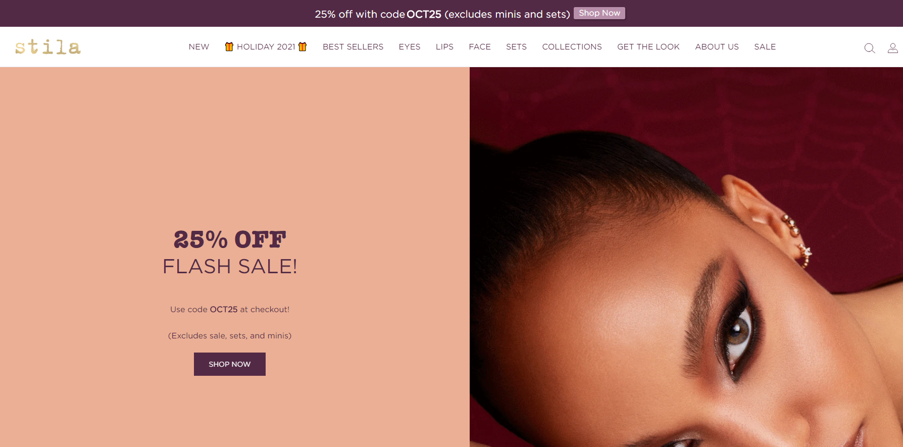Stila Cosmetics折扣码2026 stila美国官网精选正价产品无门槛75折满额免邮