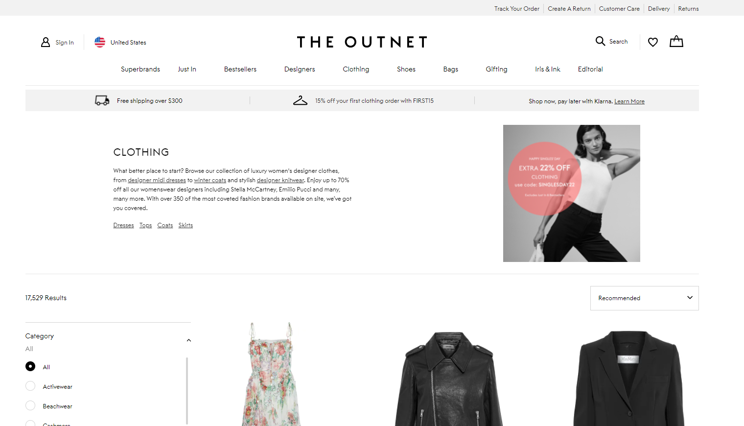 THE OUTNET折扣码2026 theoutnet美国官网双十一精选服饰低至3折＋额外78折促销美境免邮